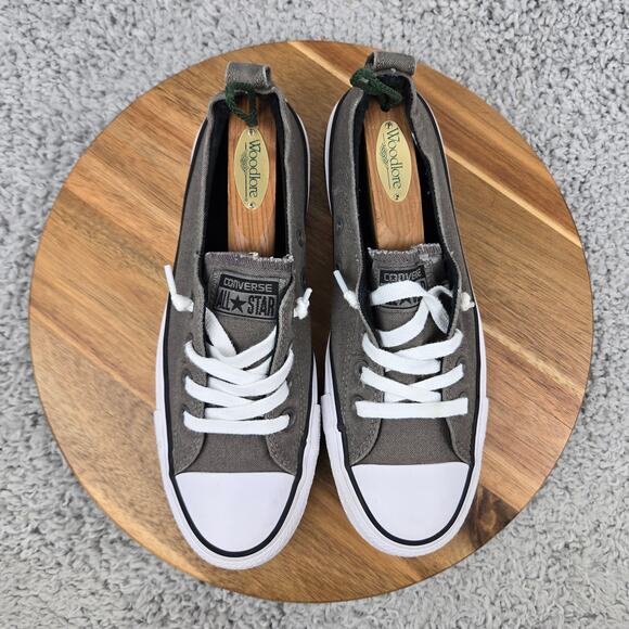 Converse Women 8 CTAS Shoreline Gray Canvas Low Top Casual Slip On Daily Sneaker - Picture 5 of 12